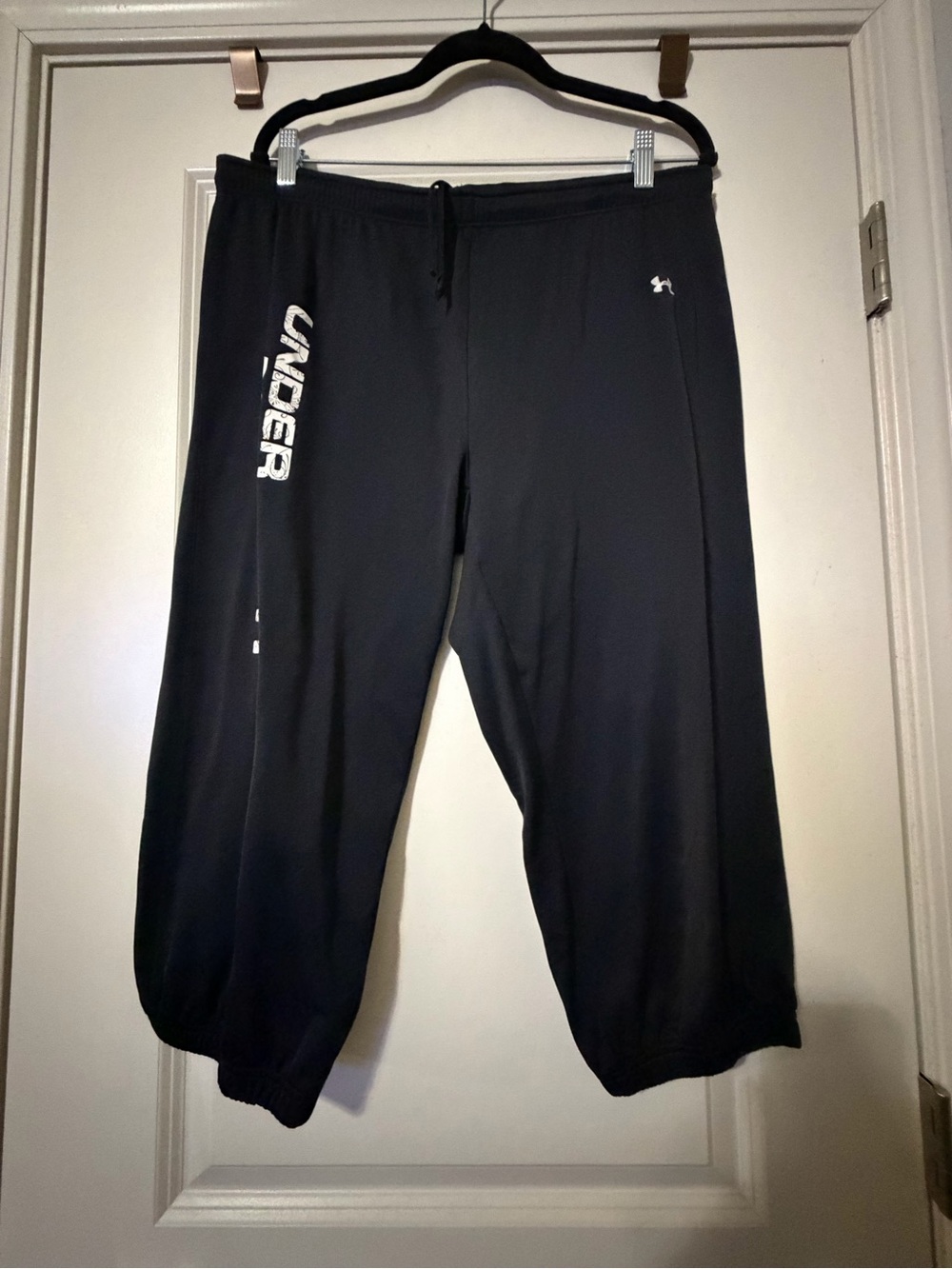 Under Armour Black Women’s Athletic Jogger Sweatpants with White Logo